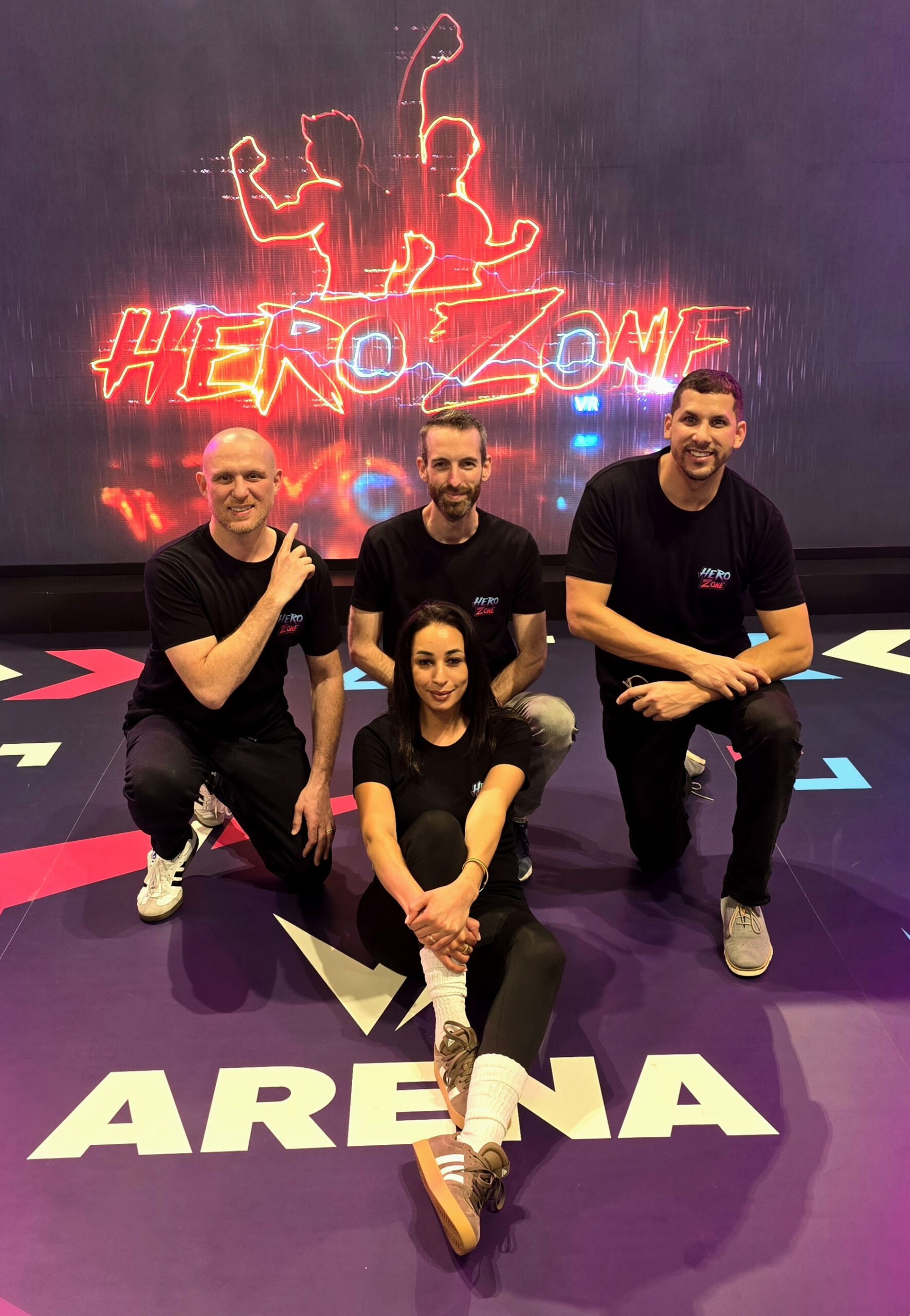 Phenomena Founder Awane Jones (far left) joins Aziza (front), Sebastian (back center) and Joost (right) - co-founders of Hero Zone