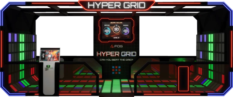 Hyper Grid LED tile arena, 3D render