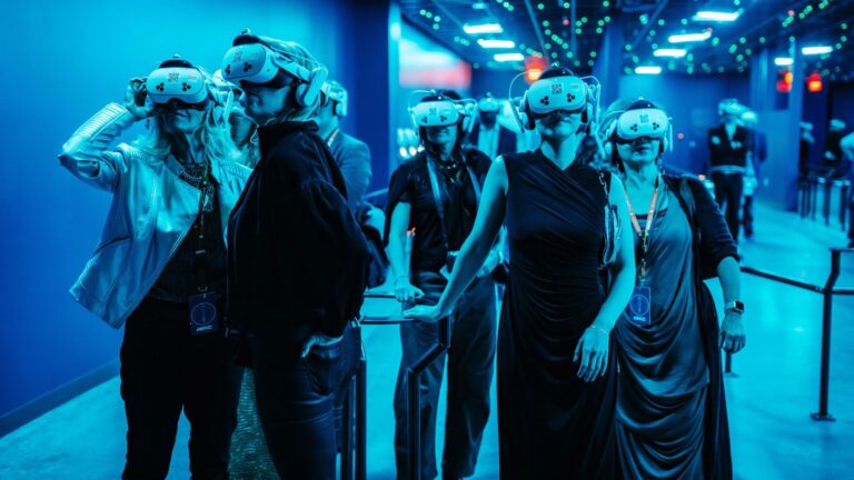 Guests in VR headsets inside Interstellar Arc at AREA15 in Las Vegas. Photo: AREA15